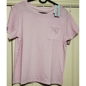 Cat & Jack Girl's Knit Short Sleeve Pocket T-Shirt - Light Purple XXL (18) - NWT
